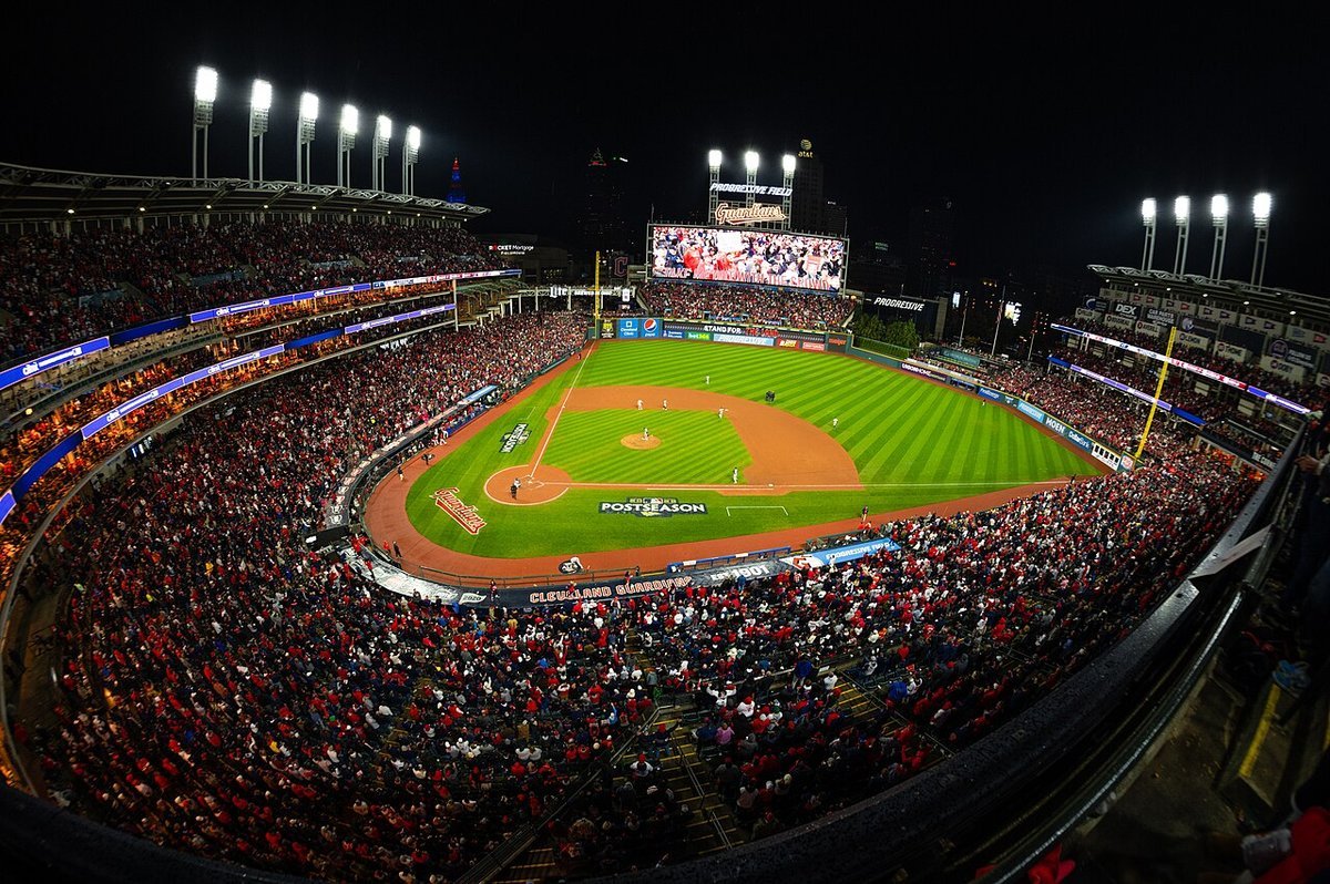 Progressive Field during a Cleveland Guardians playoff game